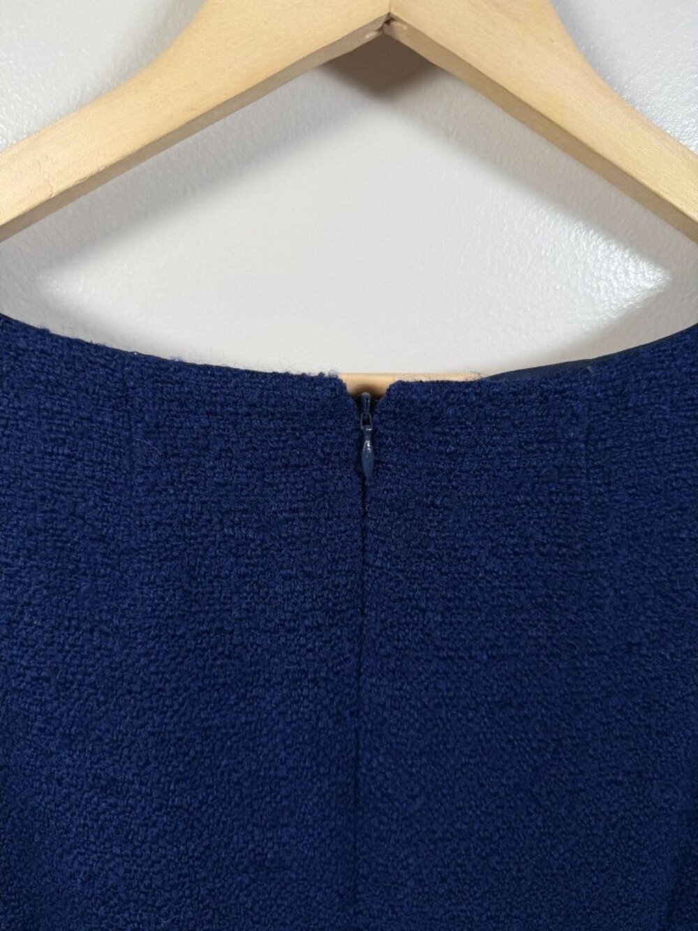 J. Crew Sophia Tweed Midi Dress Size 16 Navy Blue Preppy Career Work Office - Picture 8 of 10
